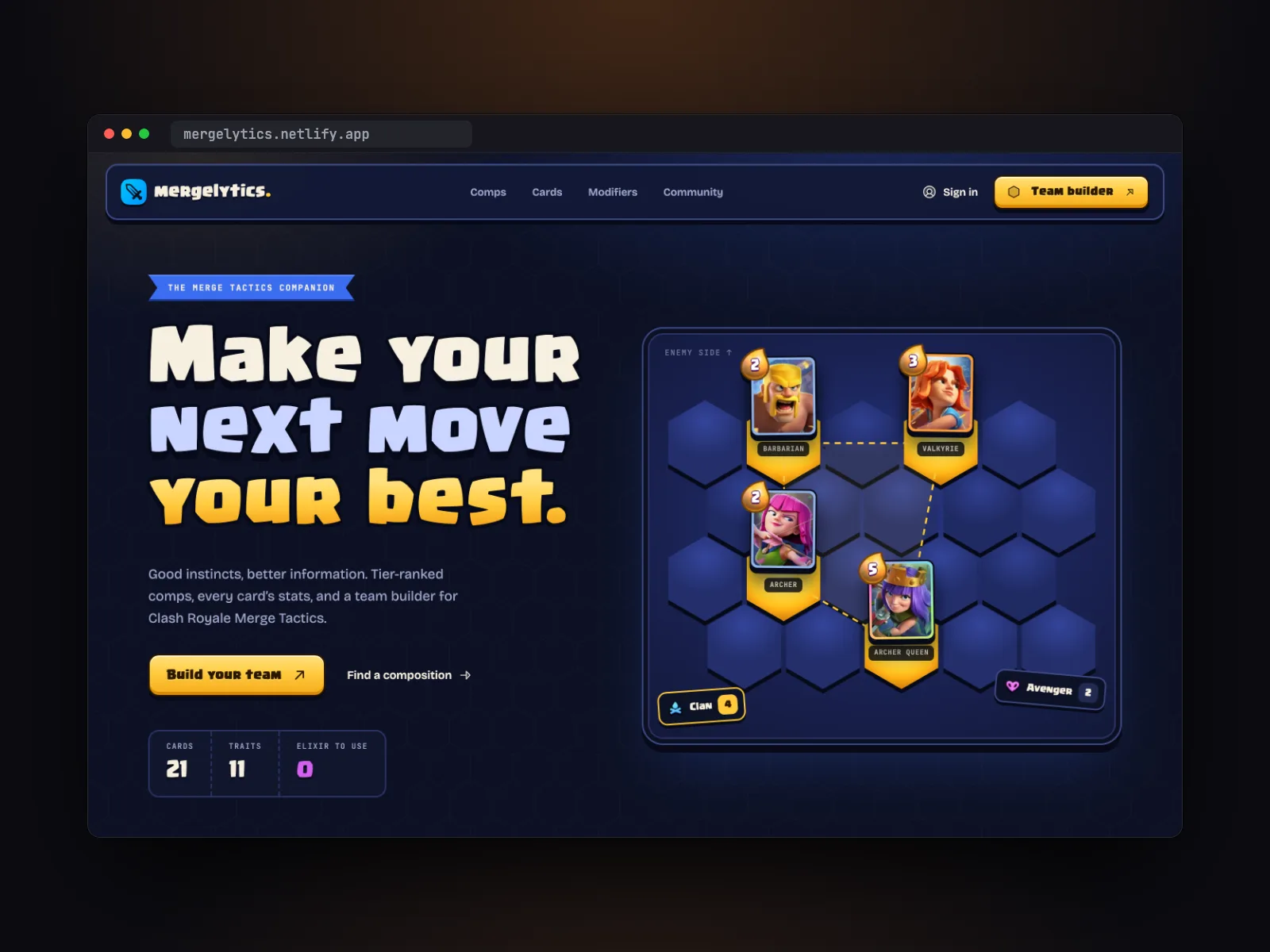 Mergelytics landing page