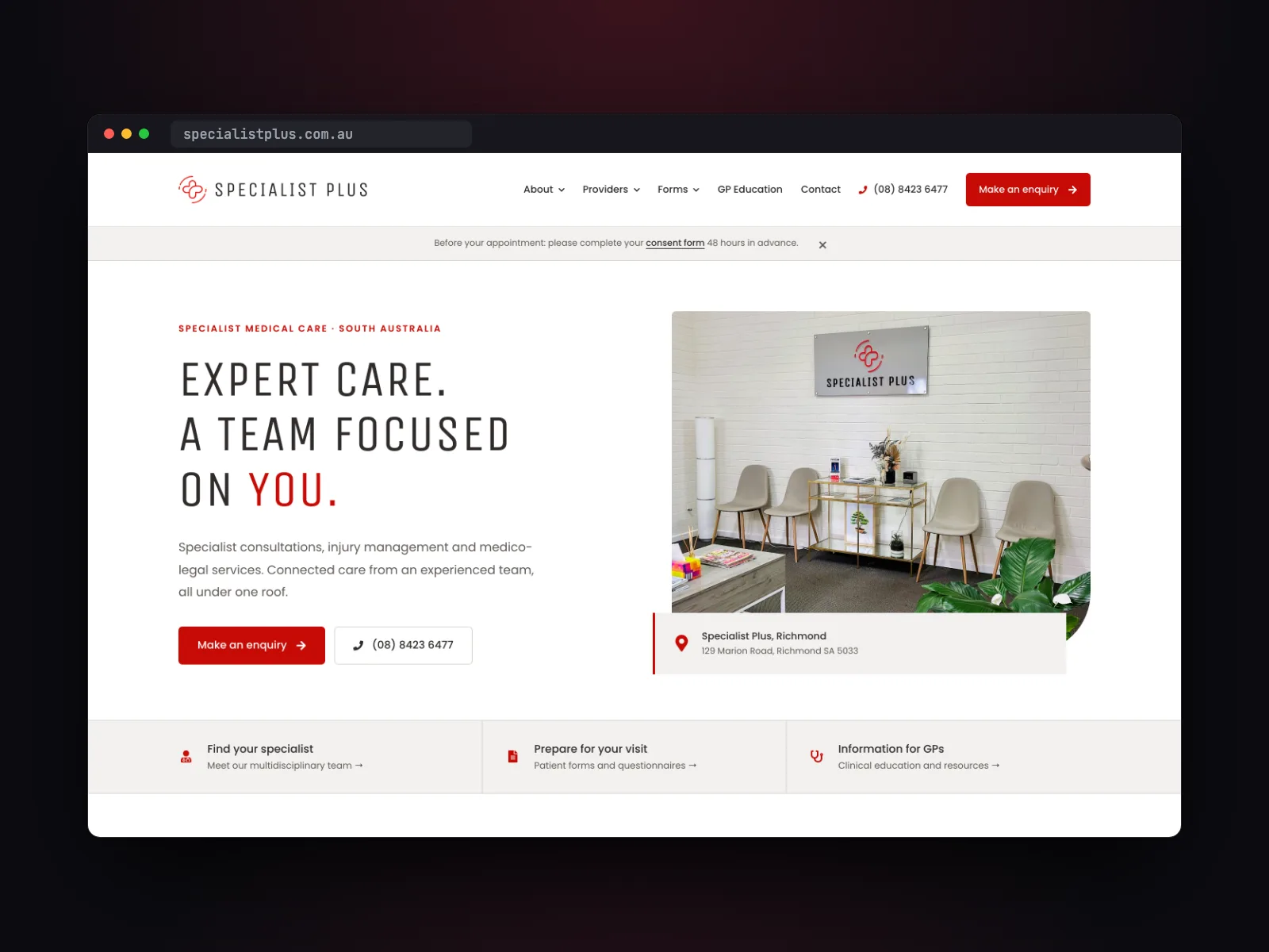 Specialist Plus website